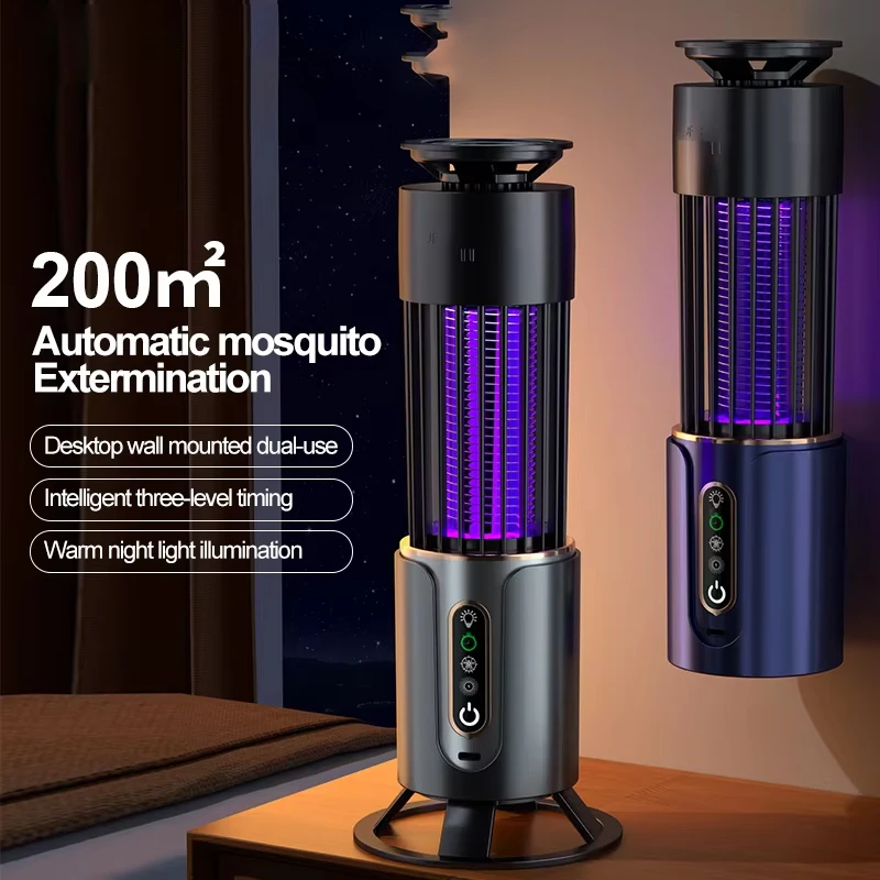 Lámpara antimosquitos, trampa para insectos y moscas, linterna de Camping con sincronización USB, matamoscas eléctrico, repelente de insectos para exteriores