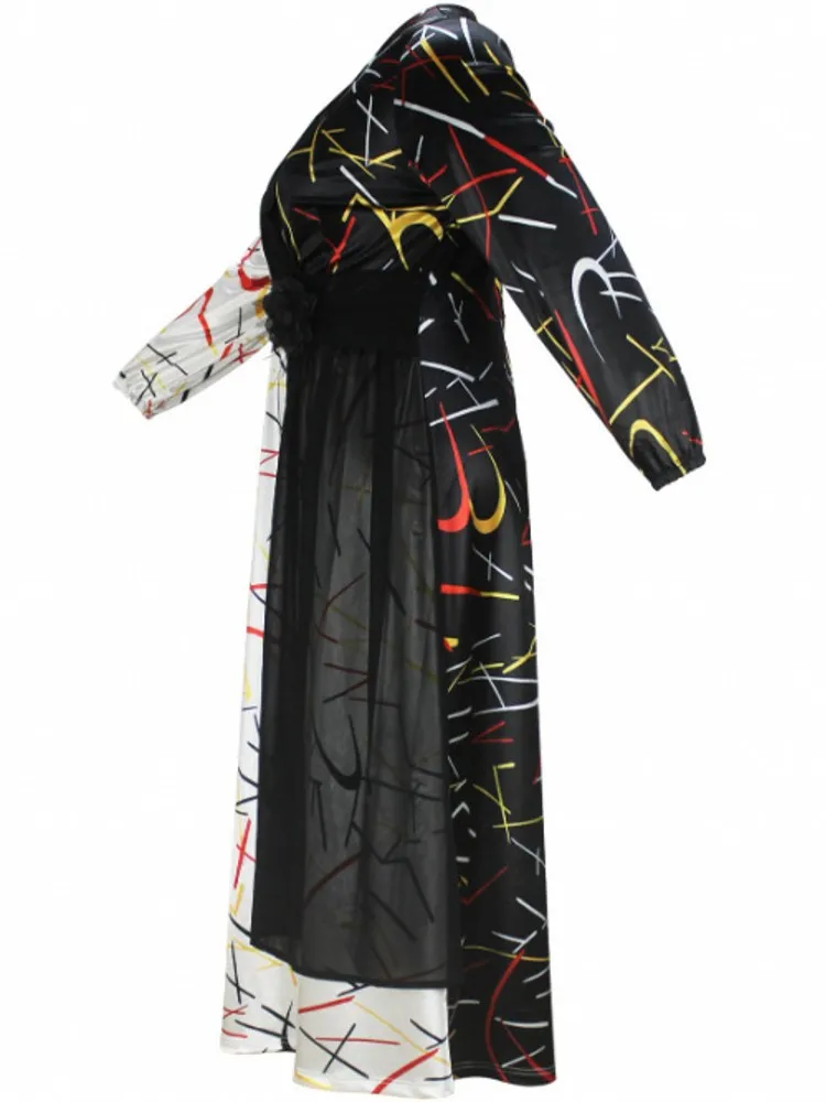 L-4XL حجم كبير الملابس فساتين النساء الجلباب 2026 ربيع الخريف الشارع نمط عادية 3XL 4XL حجم كبير فستان ماكسي كبير الحجم #5