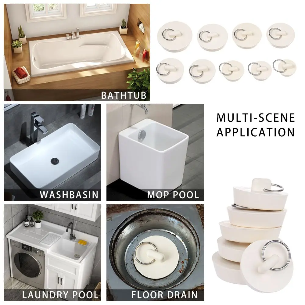 

Durable Leakage-proof Round Bathroom Supplies Bathtub Stopper Water Sink Plug Drain Cover Sewer