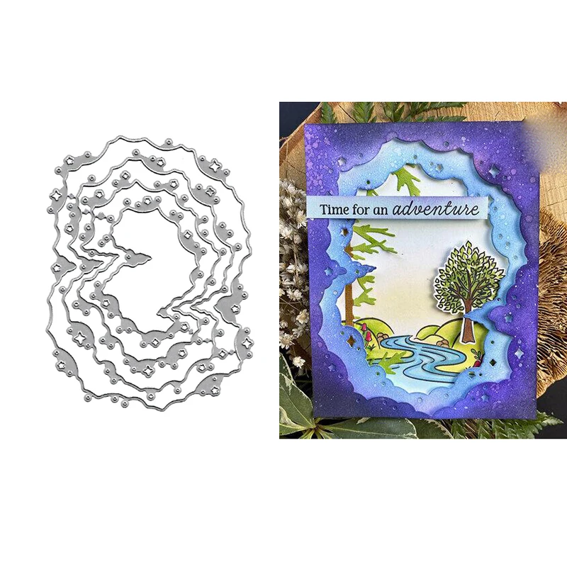 Metal Cutting Die is Suitable For Seasonal DIY Album Clip Thin 3D Greeting Card Decoration Irregular Elliptical Frame 2021 NEW