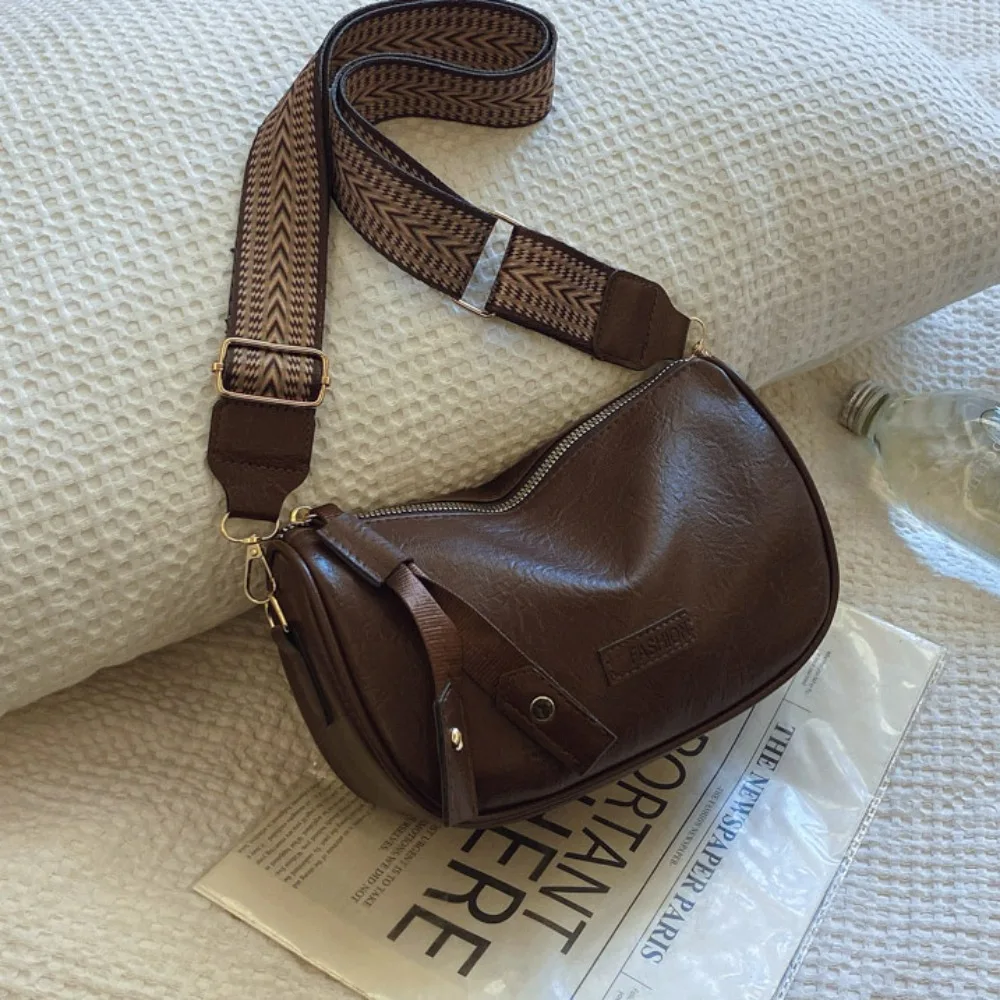 

Ins Large Capacity Pillow Crossbody Bag Pillow Bag Solid Color PU Dumpling Bag Mommy Bag Korean Style Shoulder Bag Girls/Female