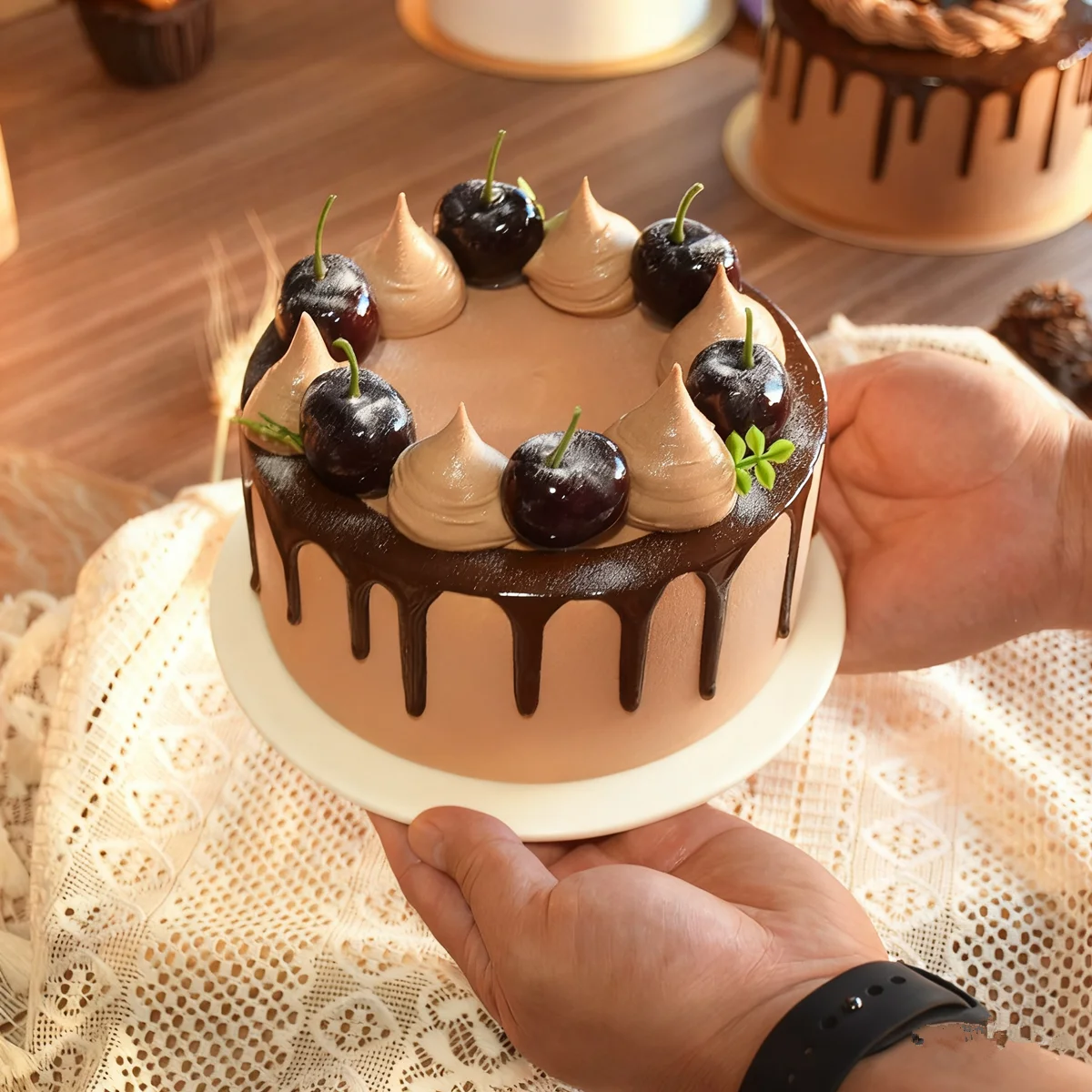 6 Inch Realistic Fake Birthday Cake - Lifelike Celebration Decor for Party Display, Photography Prop, Prank Gift & Home Decor