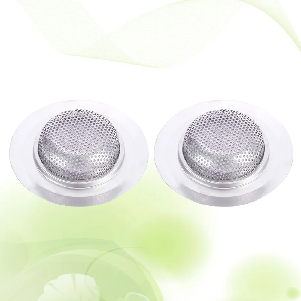 2 Pcs Rust-free Sink Strainer Perforated Mesh Filter Drain Kitchen Accessory Broadside Anti-clogging Silver