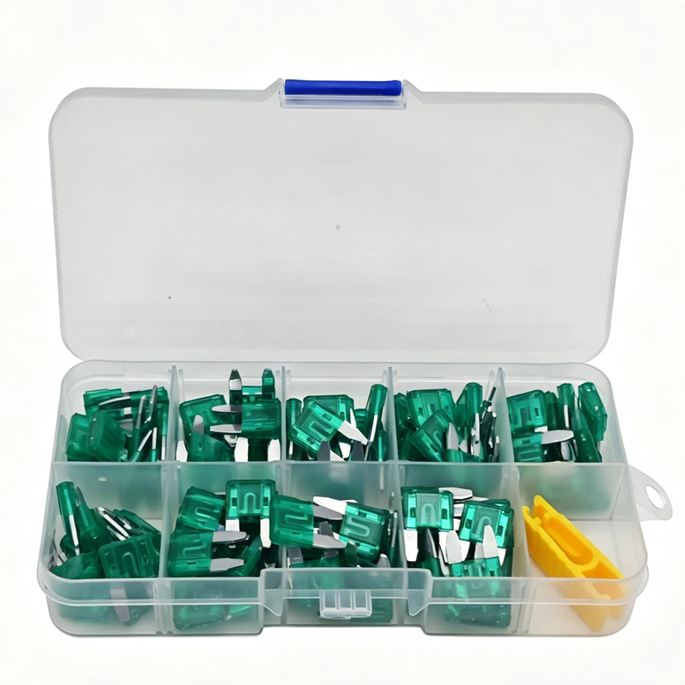 100 Stück Mini-Sicherungen 1A/2A/3,5A/7,5A/10A/15A/20A/25A/30A/35A/40 AMP APM/ATM Mini-Flachsicherungen Kurzschlussschutzsicherung – Detail 10