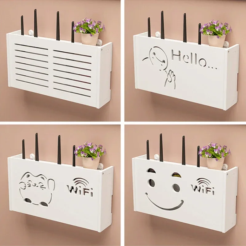 Wireless Wifi Router Shelf Storage Box Wall Hanging ABS Plastic Organizer Box Cable Power Bracelet Organizer Box Home Decor New