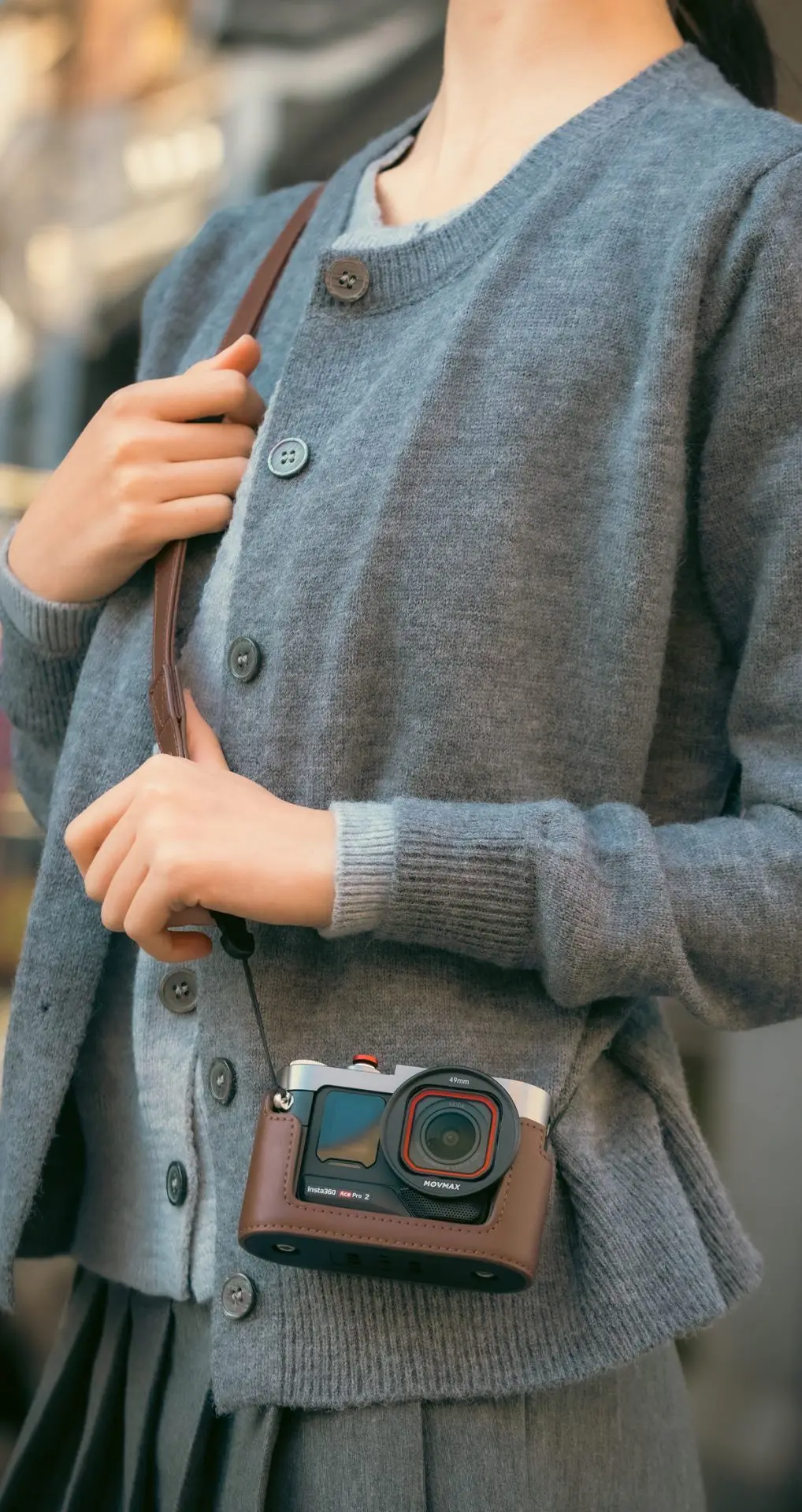 Camera Strap Leather - Capa Vintage Movmax em Couro e