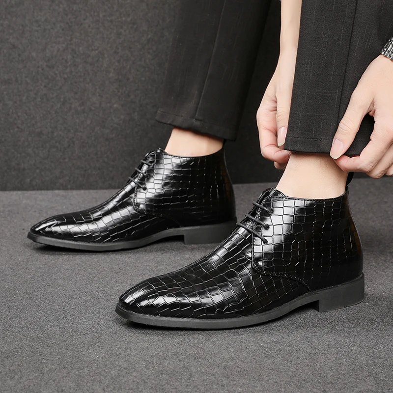 

New High Quality Party Boots for Men Winter Shoes PU Leather Chelsea Boots Fashion Protective and Comfortable Casual Footwear