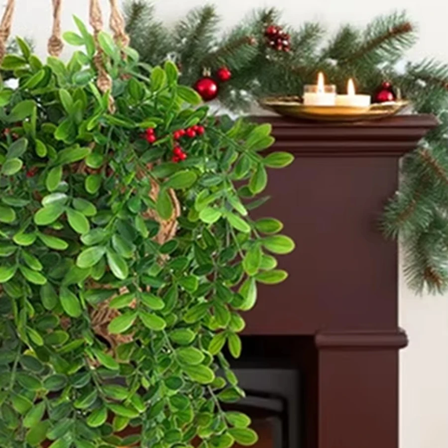 

5Pcs Artificial Ivy Plants Leaves Wedding Outdoor Christmas Living Home Room Decor UV Protection Balcony Garden Arch Accessories