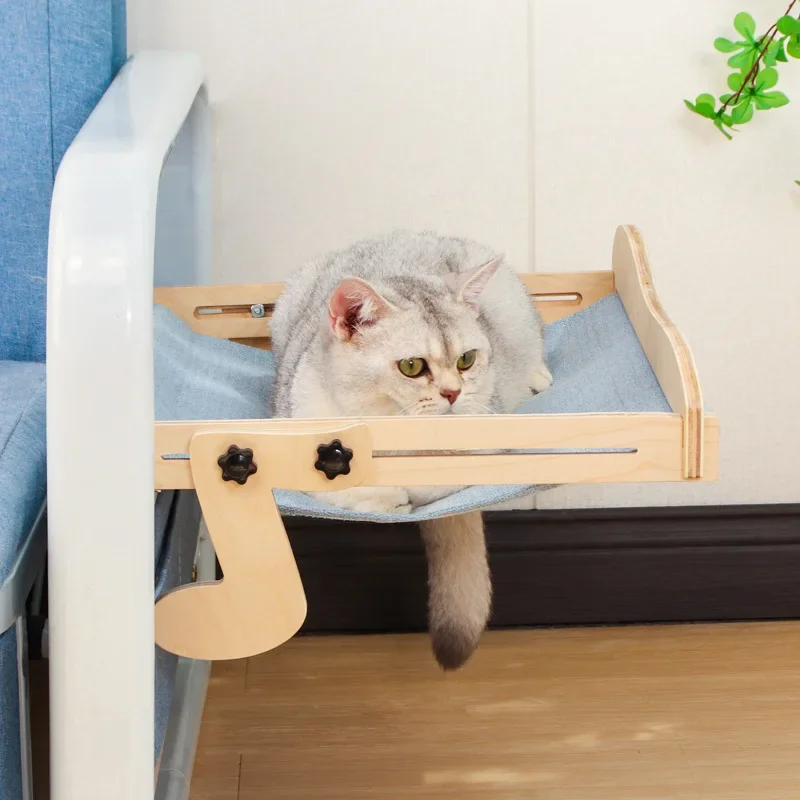 Hamaca de ventana para gatos Hyra para gatos de interior, fácil de ajustar y montar, asiento grande para cama de gato para cabecera de alféizar de ventana