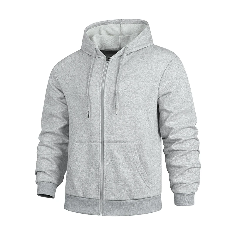 

Spring Casual Unisex Hooded Sweatshirts Solid-Color Hooded Comfortable High-Quality Jackets Autumn Trendy Zipper Men's Jacket