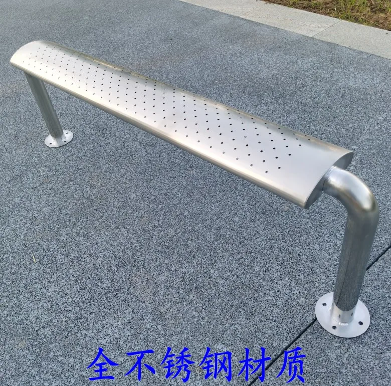 Stainless steel bench outdoor bus platform waiting chair public row chair station waiting