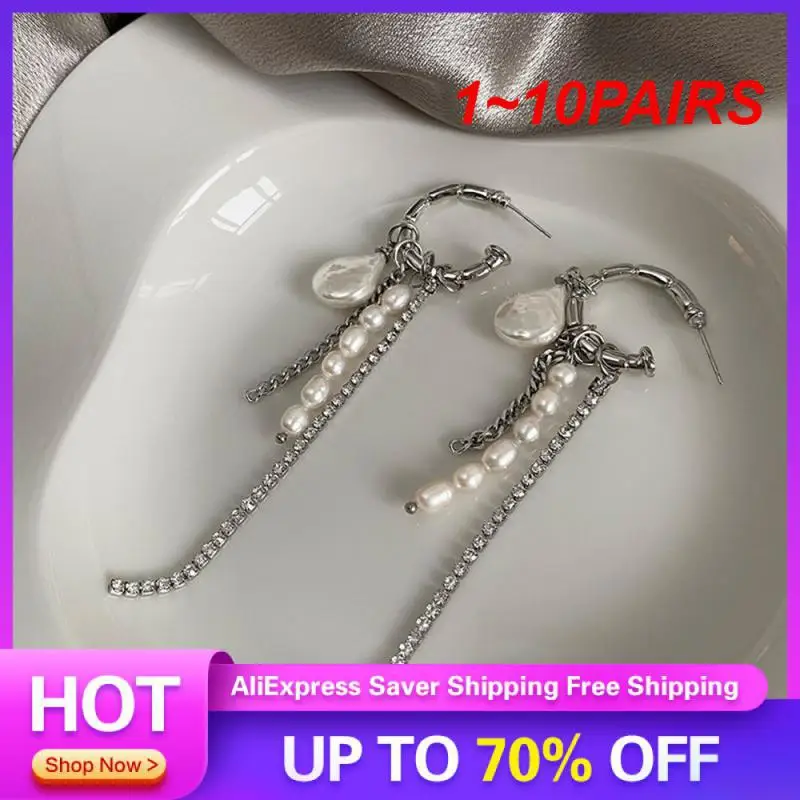 1~10PAIRS Baroque Style Earrings Tassel Elegant Unique Pearl Earrings Water Pearl Popular Jewelry Fashion Avant-garde Design