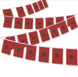 Morocco flags  20pcs/set14x21cm morocco bunting flag Moroccan String Banner Pennants Buntings Festival Party Holiday decoration
