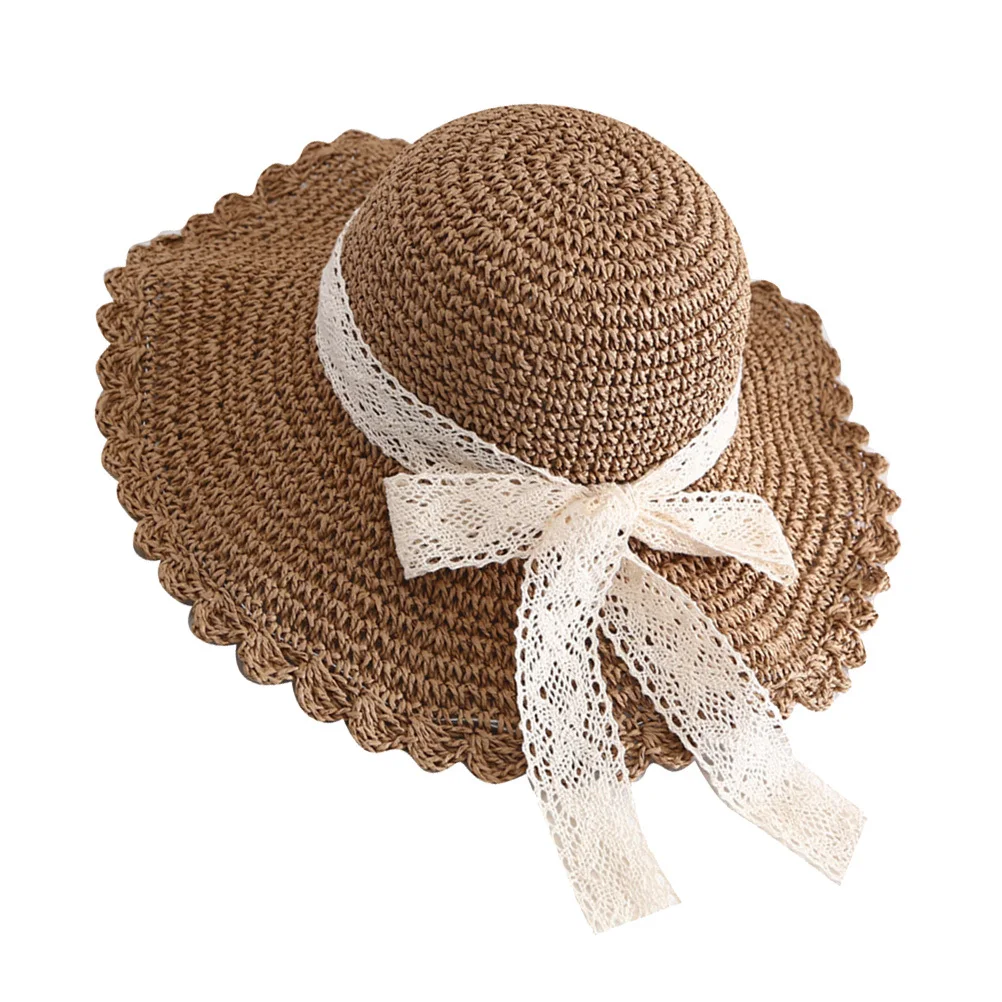 ضوء القوس القش قبعة الشمس واسعة حافة طوي الصيف قبعة للشاطئ حجم M 56-58 سنتيمتر حماية من الشمس لصيد الأسماك التخييم