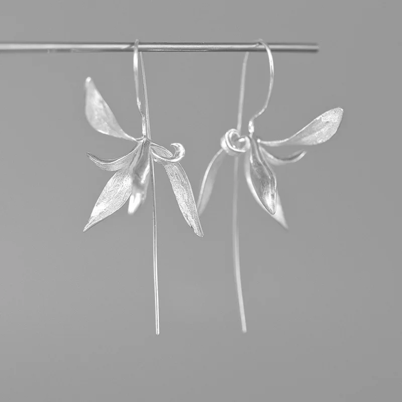 Looking for Original Konggu Orchid Sterling Silver New Chinese Orchid Artistic Niche Flower Earrings Flower Earrings