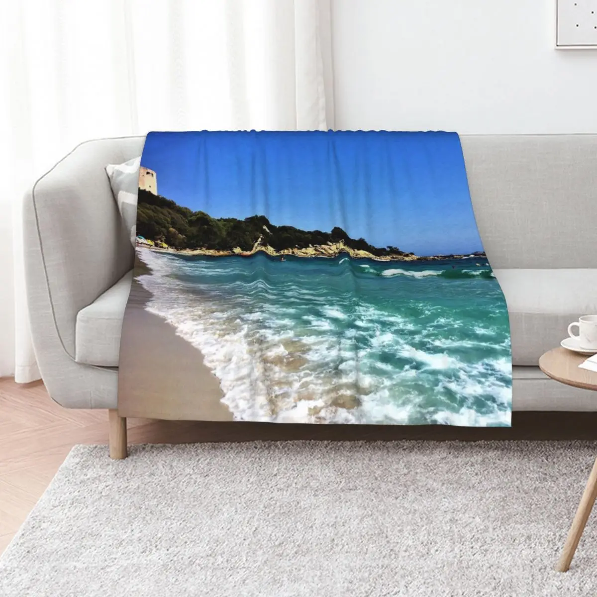 Sardinia Sea Paradise Throw Blanket Luxury Brand Personalized Gift halloween Multi-Purpose Sofa Quilt Blankets