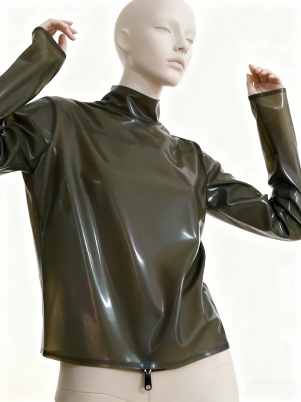 

100% резиновые латексные топы Gummi Grau, полурубашка для косплея, каминная рубашка на Хэллоуин, S-XXL