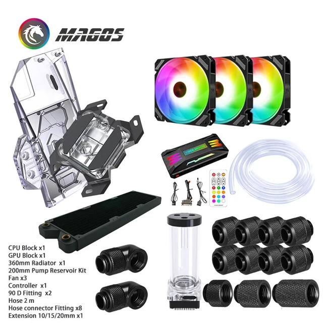 PC Case Split Water Cooling Kit Soft Tube,CPU+GPU Cooler Hose Set 