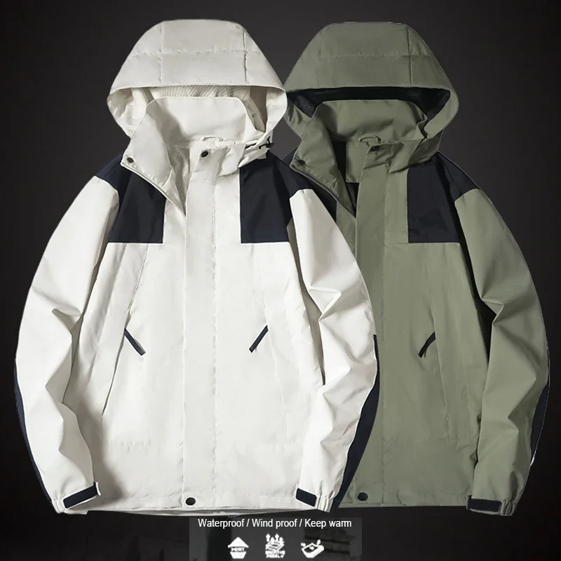 

Spring Autumn Casual Jacket Men/Women Outdoor Waterproof Windproof Hooded Windbreaker Trench Coats Male Camping Hiking Outwear