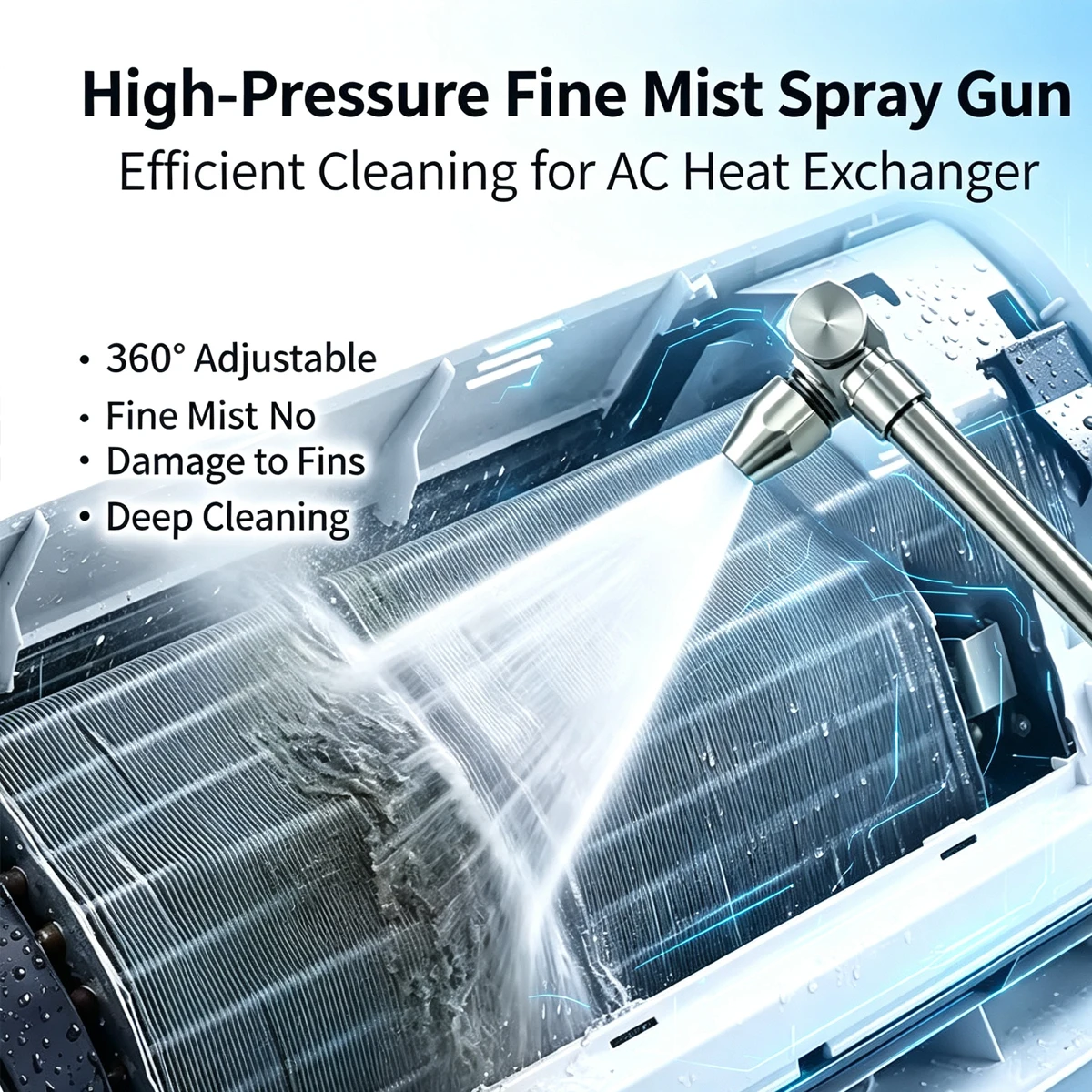 High Pressure Air Conditioning Fin Cleaning Gun Water Car Wash Nozzle High-pressure Washer Accessories Cleaner Washers Washing