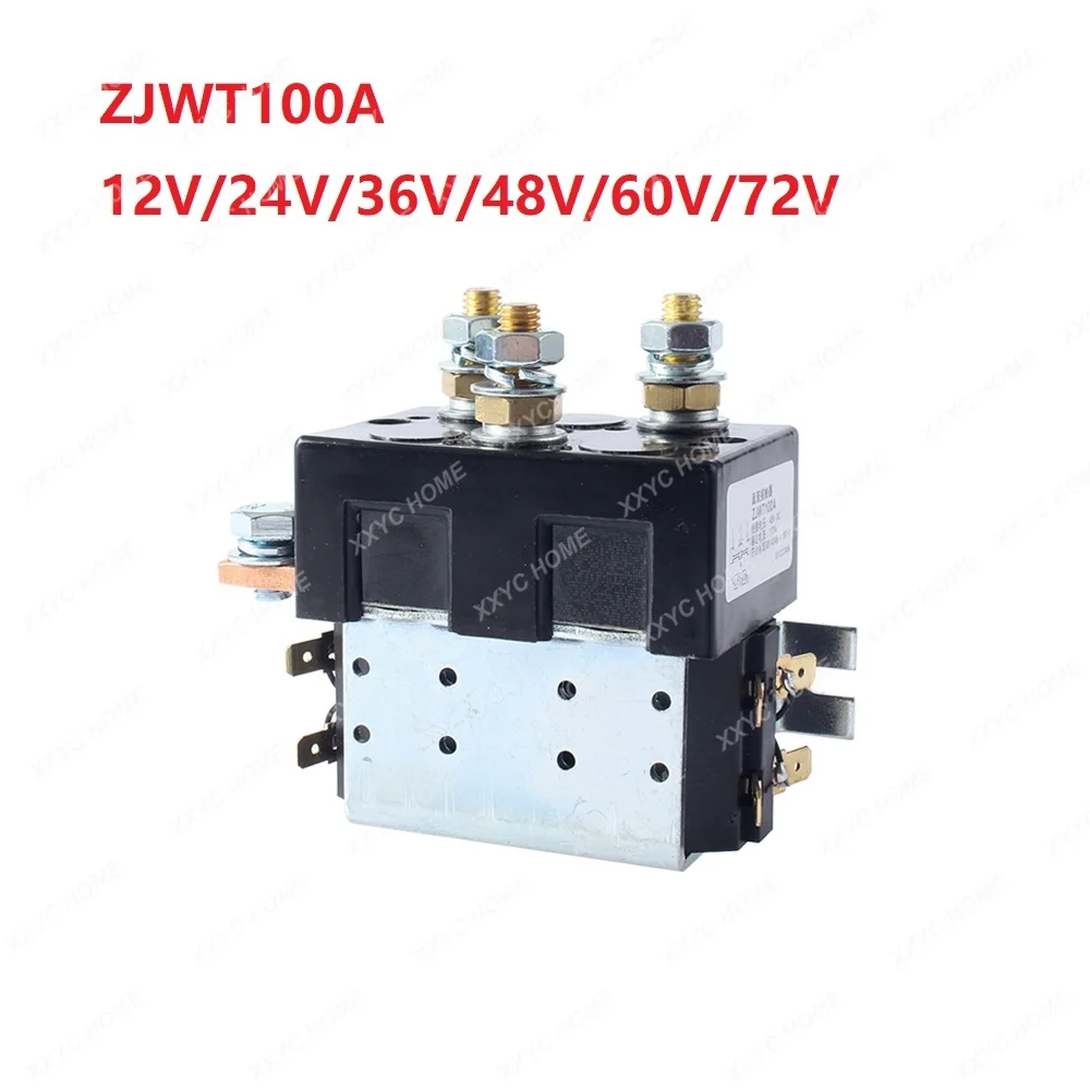 

ZJWT100A DC88 2NO+2NC 12V 24V 36V 48V 60V 72V 100A DC Contactor For Motor Forklift Handling Drawing Grab Wehicle Car Winch