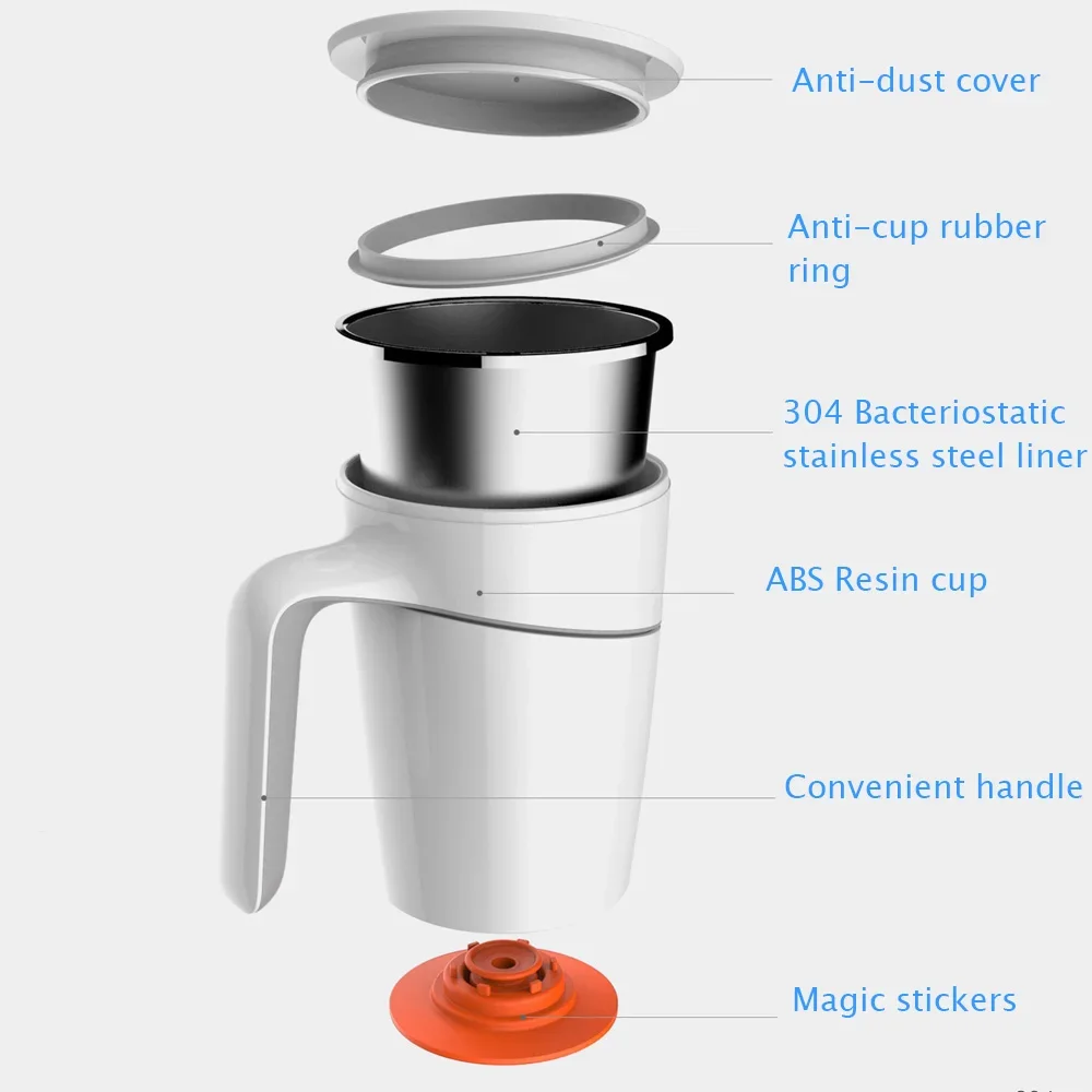 Xiaomi Fiu Elegent Not Pouring Cup Magic Sucker Splash Proof Nonslip ABS Double Insulation 304 Stainless Thermos HomeTea Mug