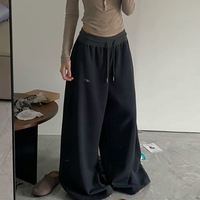 Y2K Vintage Baggy Sweatpants Women Autumn New Korean Loose Wide Leg Pants Streetwear Casual Zipper Fly Female Trousers 2024 New