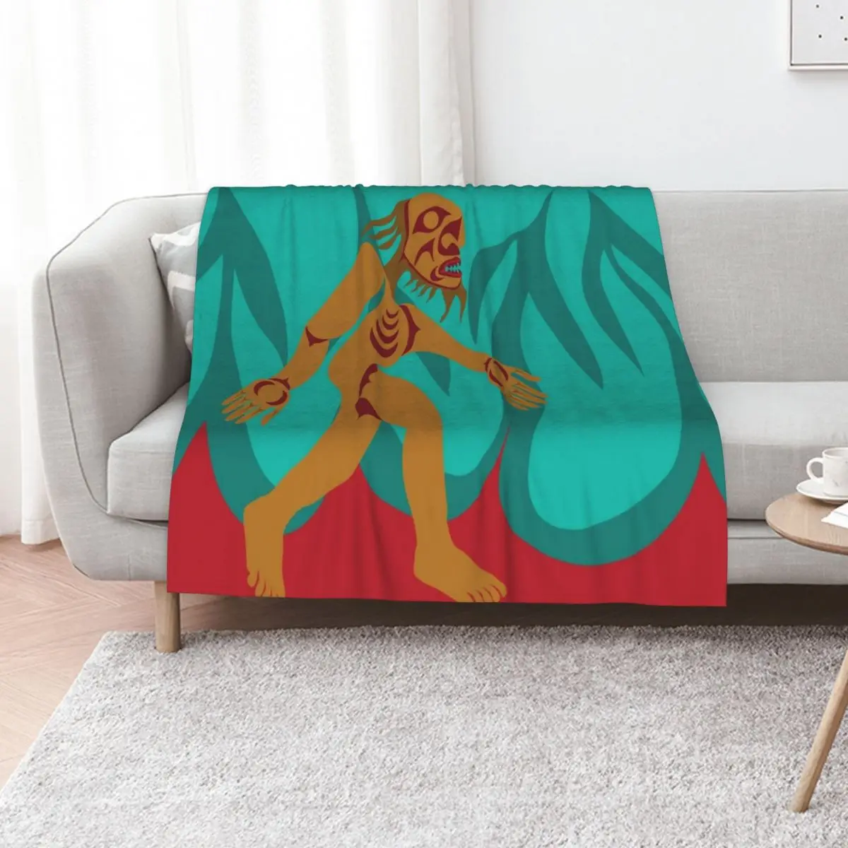 

Sasquatch Throw Blanket Retros Nap Bed Flannels Blankets