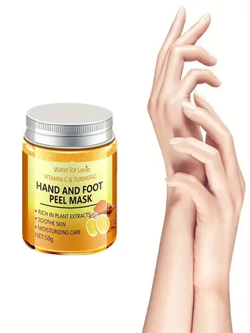Vitamin c and turmeric hand wax mask for hands and feet, smoothing skin, gently cleansing hand mask, illuminating hand skin
