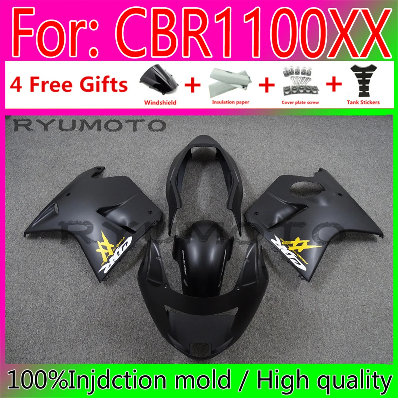 NEW Motorcycle Fairings for Honda Cbr1100XX CBR 1100 XX 1998 CBR1100 Bodywork 1996 - 2005 BLACKBIRD 1998 full fairing