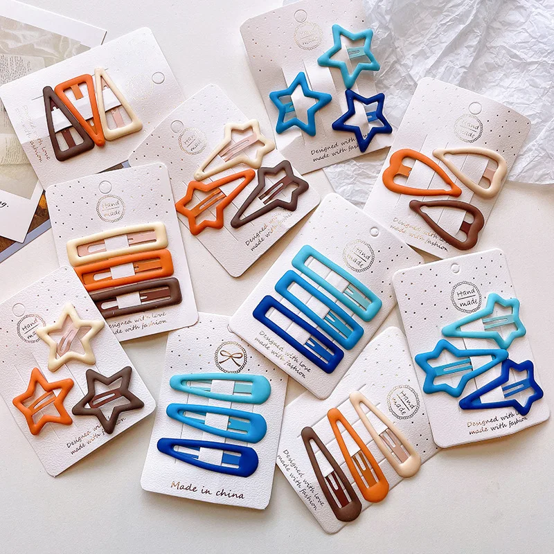 

3Pcs Blue Tone BB Hair Clips for Kids Cute Broken Hair Barrettes Sweet Bangs & Side Clips Daily Hair Accessories for Little Girl