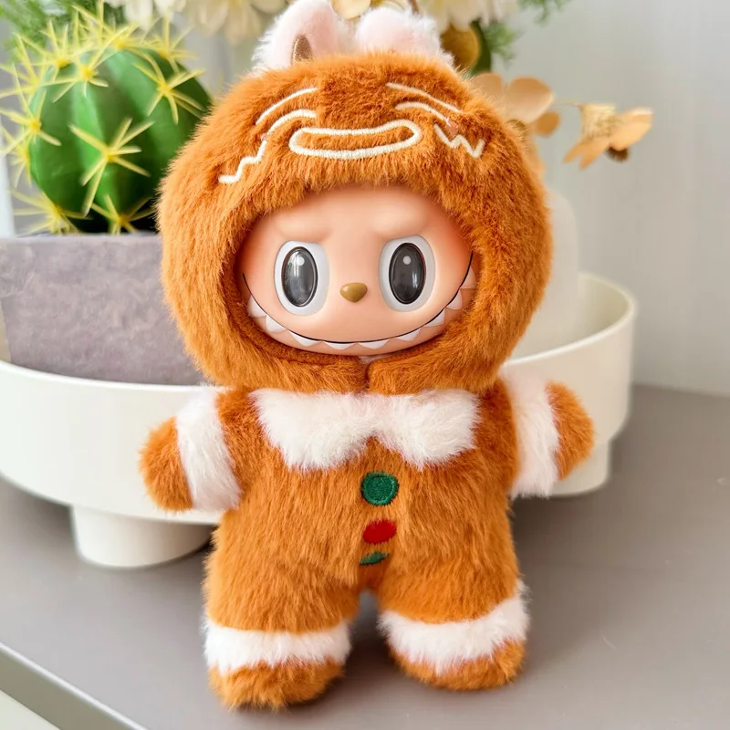 

Одежда для 17-сантиметрового Лабубу: Рождественский пряничный человечек, милые и модные аксессуары для переодевания, игрушка-пряничный человечек для хобби