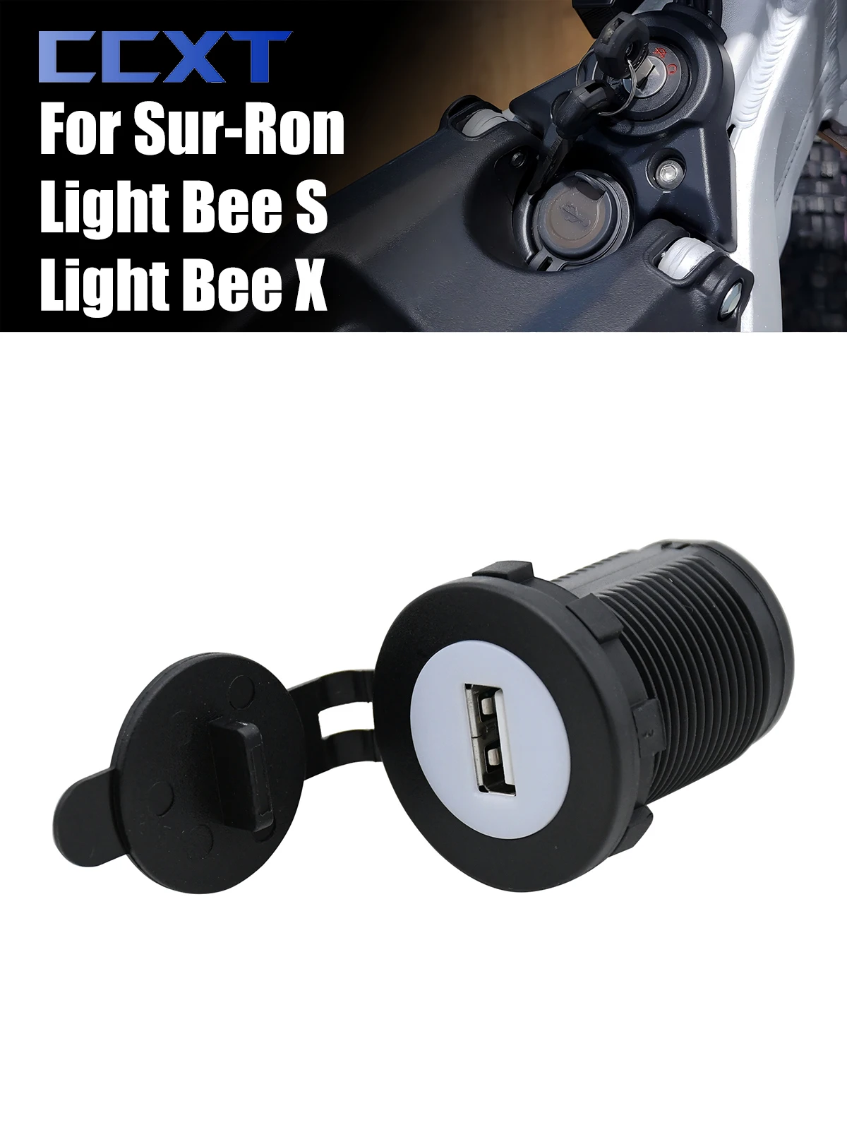 AliExpress NONE Motorcycle 5V 2.4A USB Interface For Sur-Ron Surron Sur Ron Light Bee S & Light Bee X Electric Motocross Dirt Bike Universal