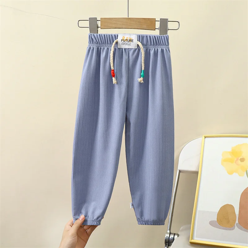 Summer Fashion Sports Baby Pants New Ice Silk Loose Casual Pants For Children