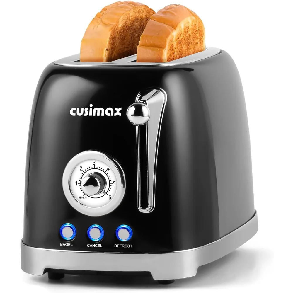 

Toaster 2 Slice with Extra Wide Slots for Bagels, Stainless Steel Toaster with Cancel, Defrost & Reheat,Removable Crumb Tray