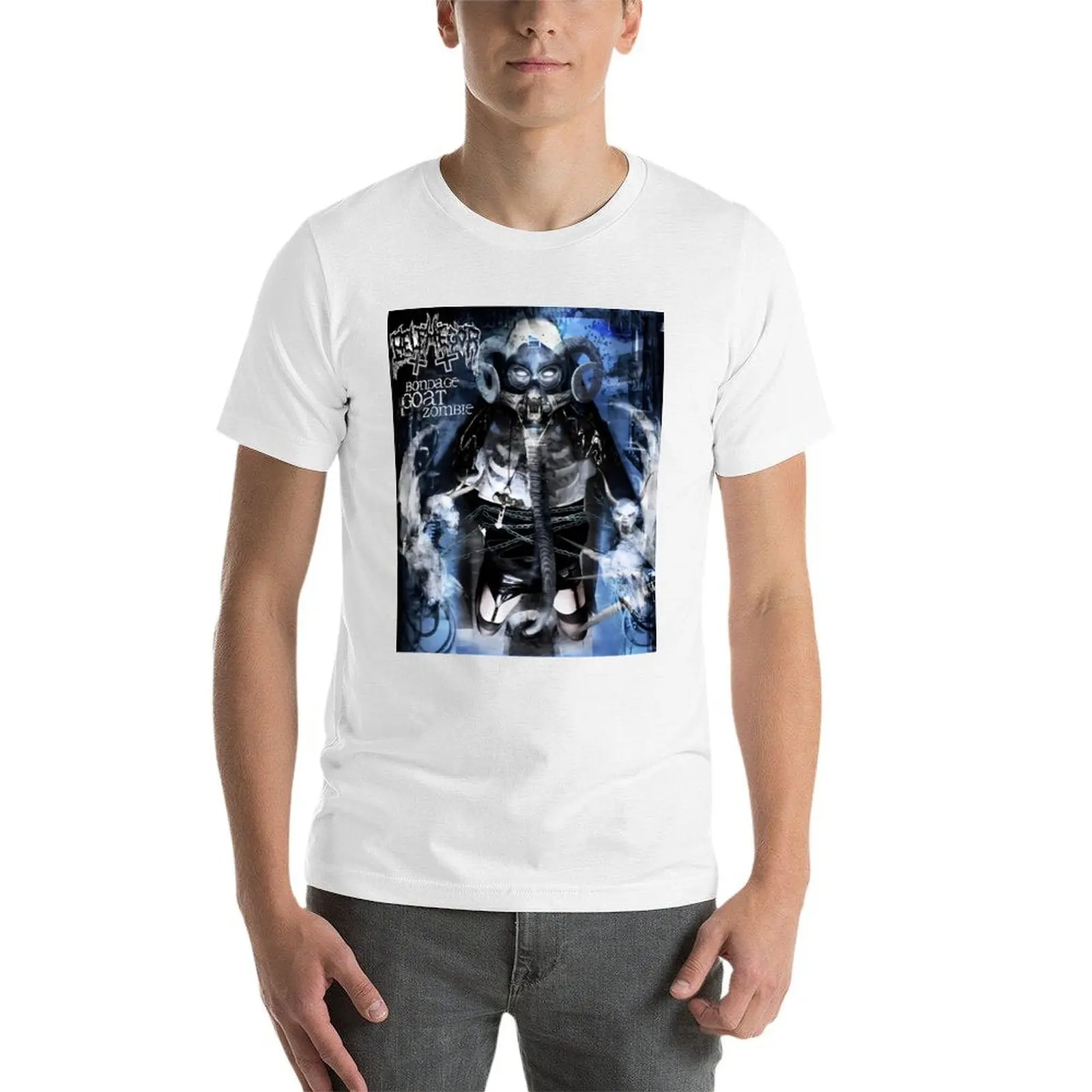 BONDAGE GOAT, ZOMBIE - Black Metal T-Shirt men t shirt cotton 100% t shirts for man slim fit T-Shirt