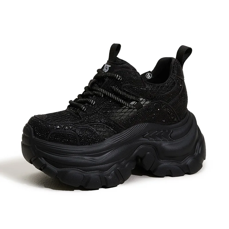 

9cm Women's Sneakers 2026 Summer New Breathable Mesh Platform Thick Sole Hidden Wedge Casual Sports Comfortable Sneakers