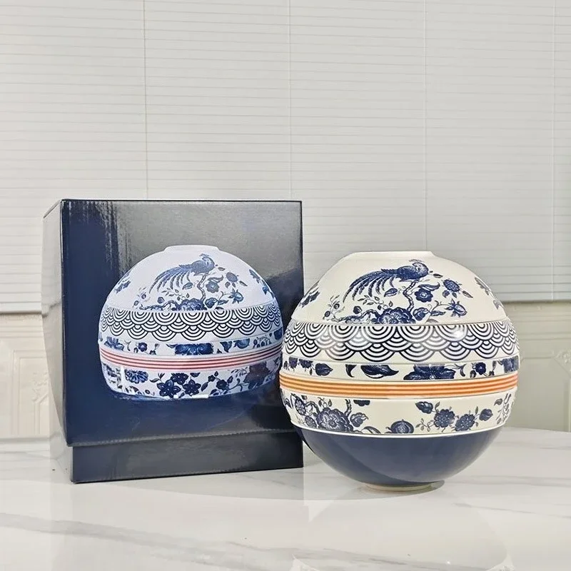 Tableware Ball Creative High Appearance Level Tableware Set Home Ceramic Bowl And Plate Combination Seven-Piece Set