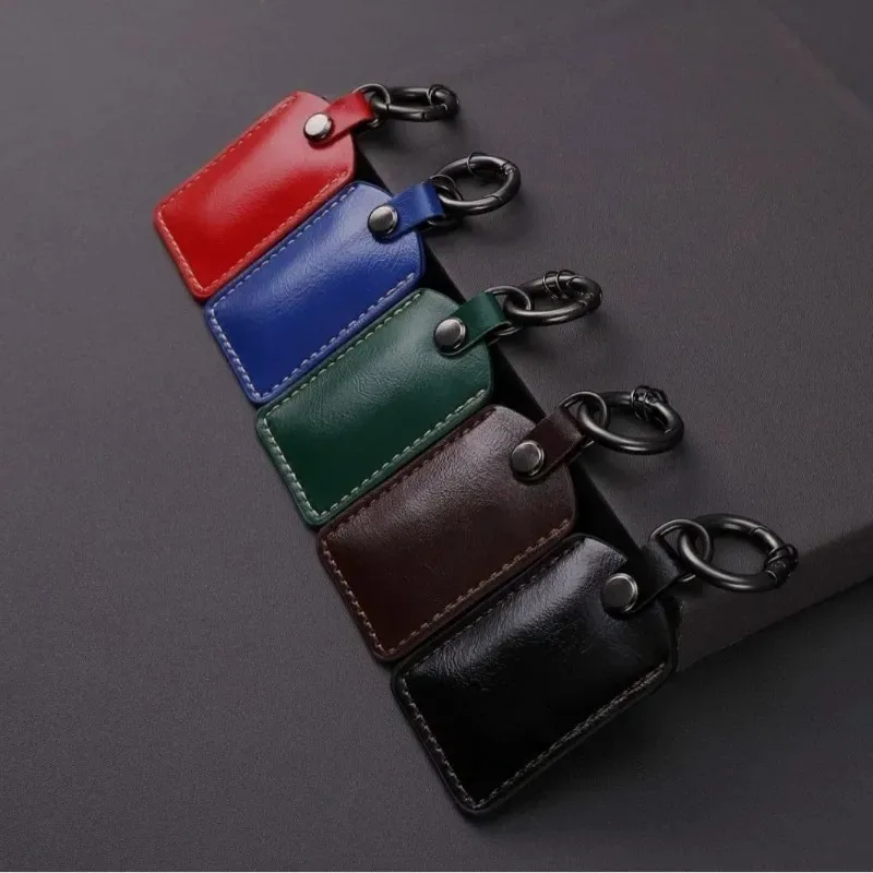 5 Color Vintage Genuine Leather Key Chain for Women Soft Cowhide Access Card Keychain Fashion Black Zinc Alloy Keyring Wholesale