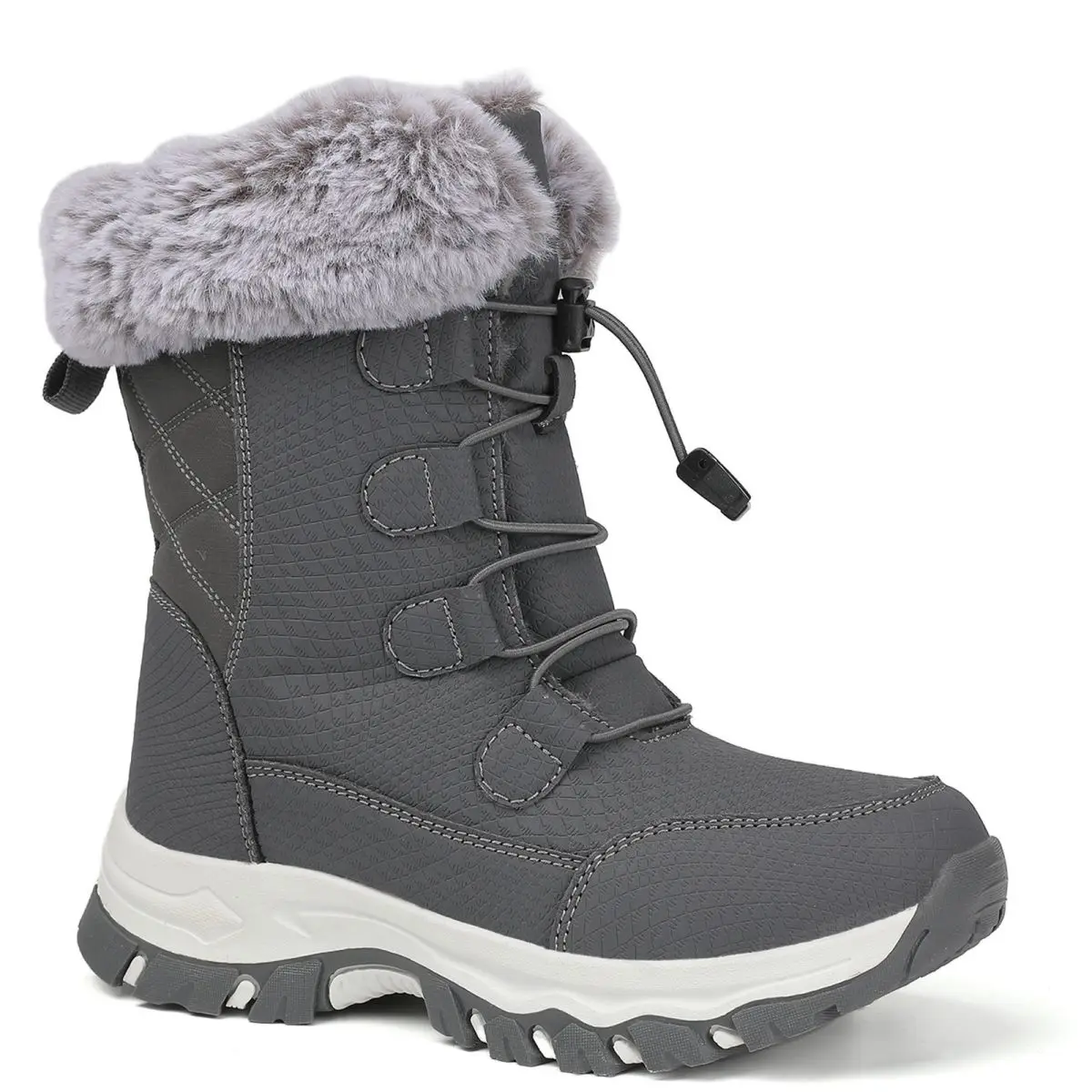 Womens Winter Snow Boots Waterproof Shoes Walking Comfortable Hiking Tennis Booties Furry Mid Calf Warm Lightweight