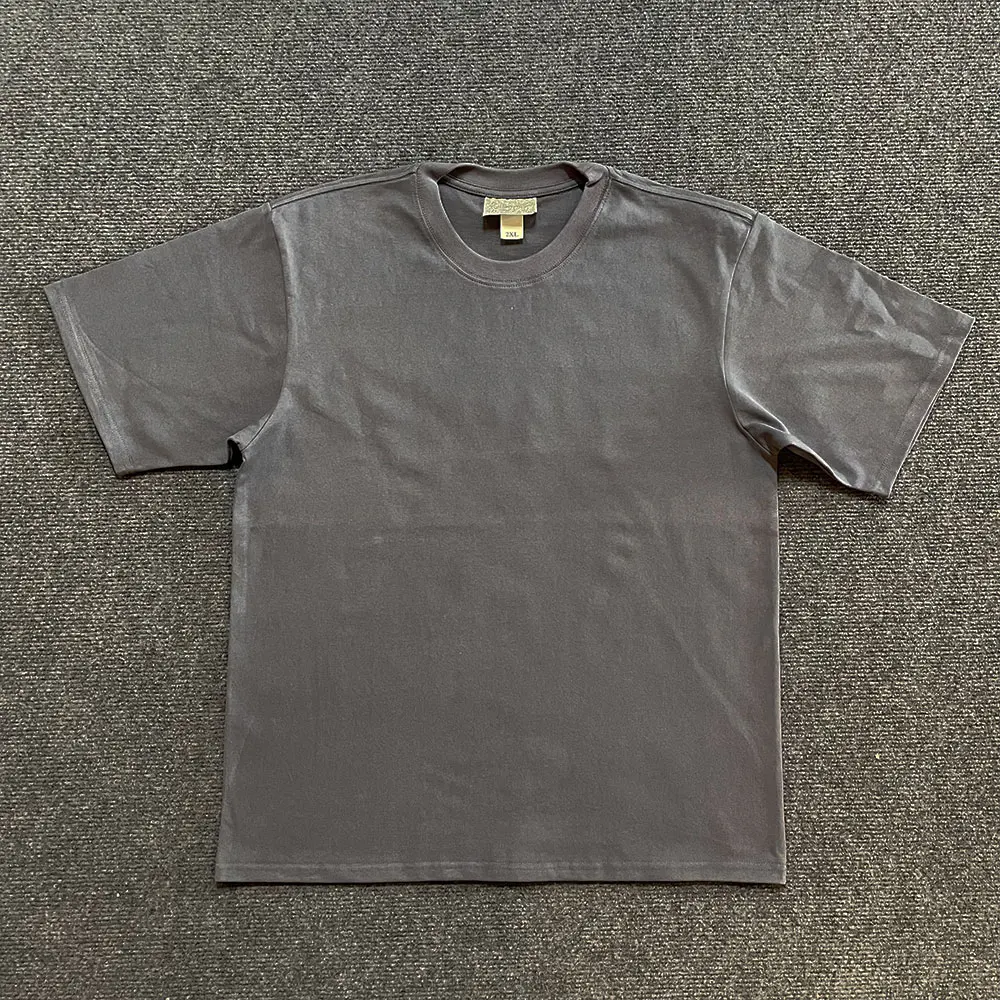 Heavyweight Flocking Short Sleeve Basic  Color Inner Wear T-Shirt Couple Summer Clothes Wang Studio 330g Half Sleeve