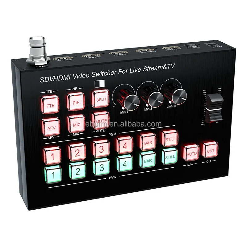 OEM SDI 4-in-2-Out HDMI Video Switcher with Type-C USB3.0 Port ABS Material Live Streaming Video Splitters & Converters