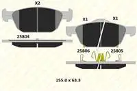 B258041705KD13 interior ten brake BALATASI CIVIC IX TOURER 12 CIVIC 1,4 d13