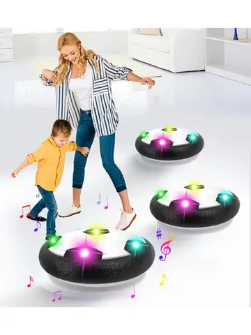 LED Bubble Football Kids Interactive Game Toy with Music and Lights Floating Indoor Mobile Slide Flat Soccer Sports for Kid Gift