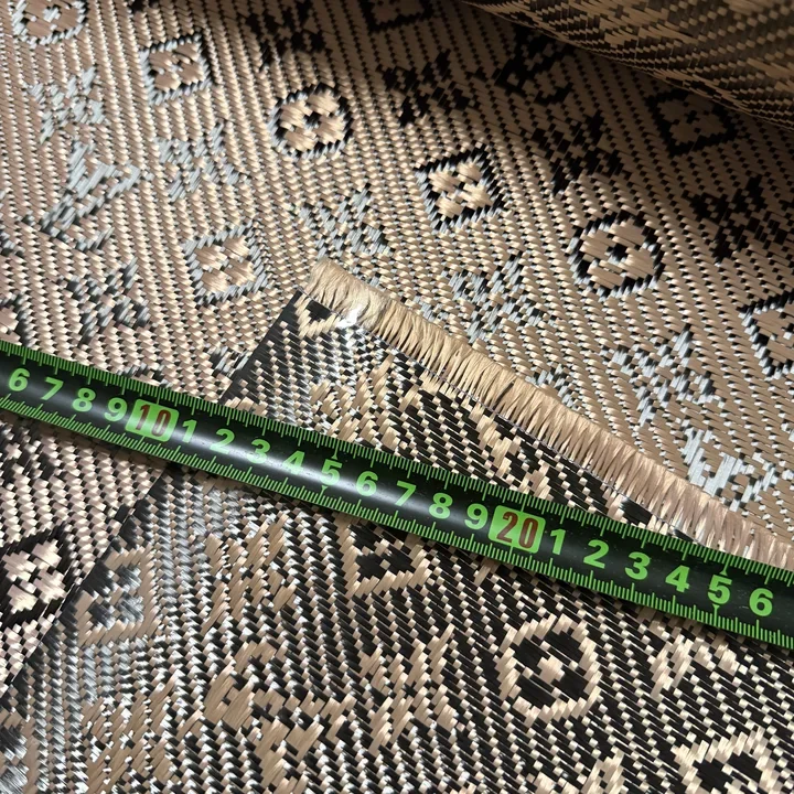 

3K 240g Black Red Gold real carbon fiber jacquard fabric cloth fabric geometric pattern 1m wide 1m*0.5m/1m*0.3m，a piece