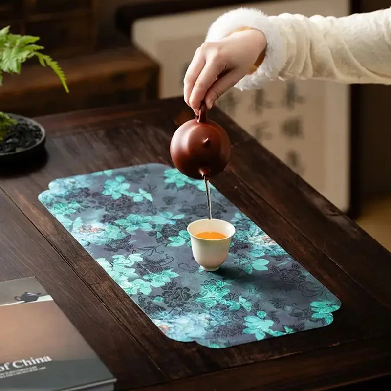 Chinese-style Retro Zen-inspired Double-sided Waterproof As Well As Non-slip Tea Table Mat, Dry Brewing Mat, Long Table Runner