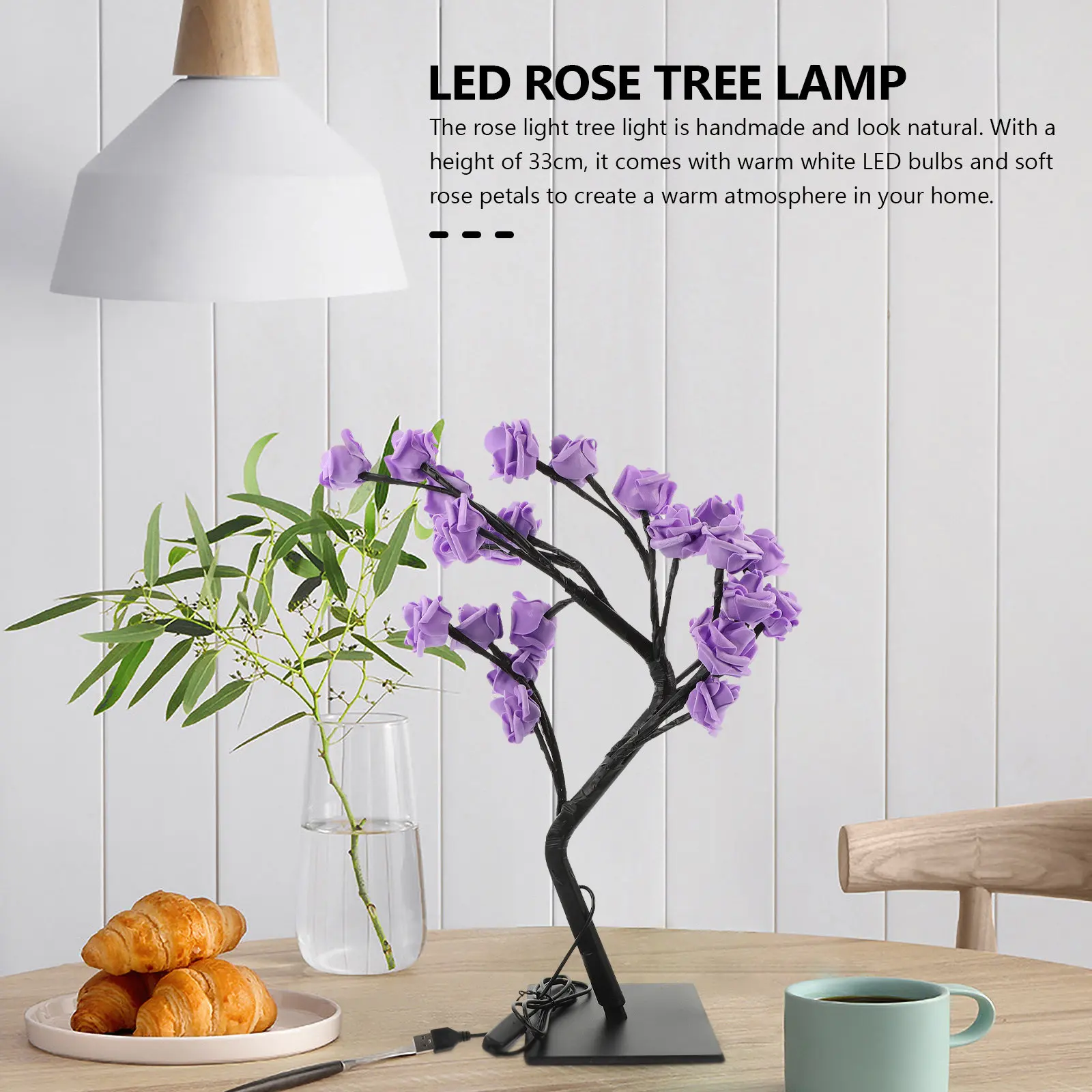 

Светодиодный декоративный светильник в форме розы, компактный ночник для спальни, создающий теплую романтическую атмосферу, настольное декоративное освещение