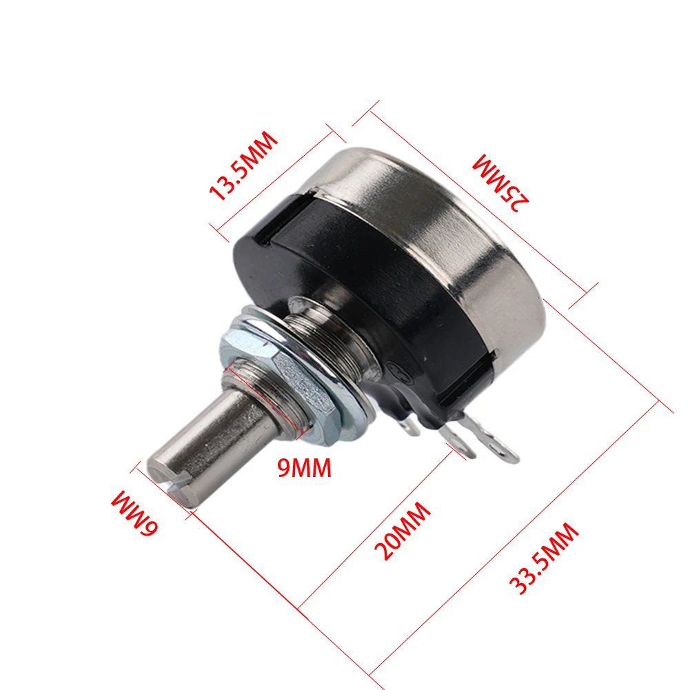 Brand New 5K Potentiometer RV24YN 20S/B502 Silver Tone Single Turn Carbon Film Black For Inverter Speed Regulation