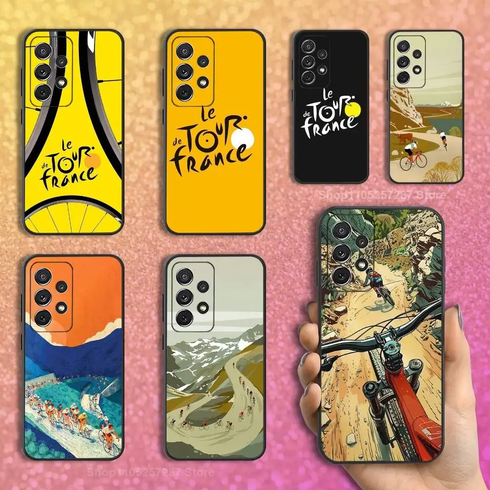 

France Bike TOUR DE Phone Case For Samsung S22,S21,S20,S10,S9,S25,S24,S23,Ultra,FE,Plus,Lite,Soft Silicone Black