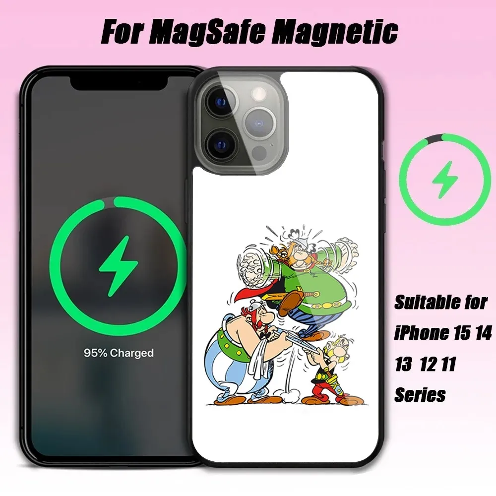 Asterix And Obelix Phone Case For IPhone 15 14 13 Pro Max 11 12 Mini Alex Mirror For Magsafe Wireless Charging Cover